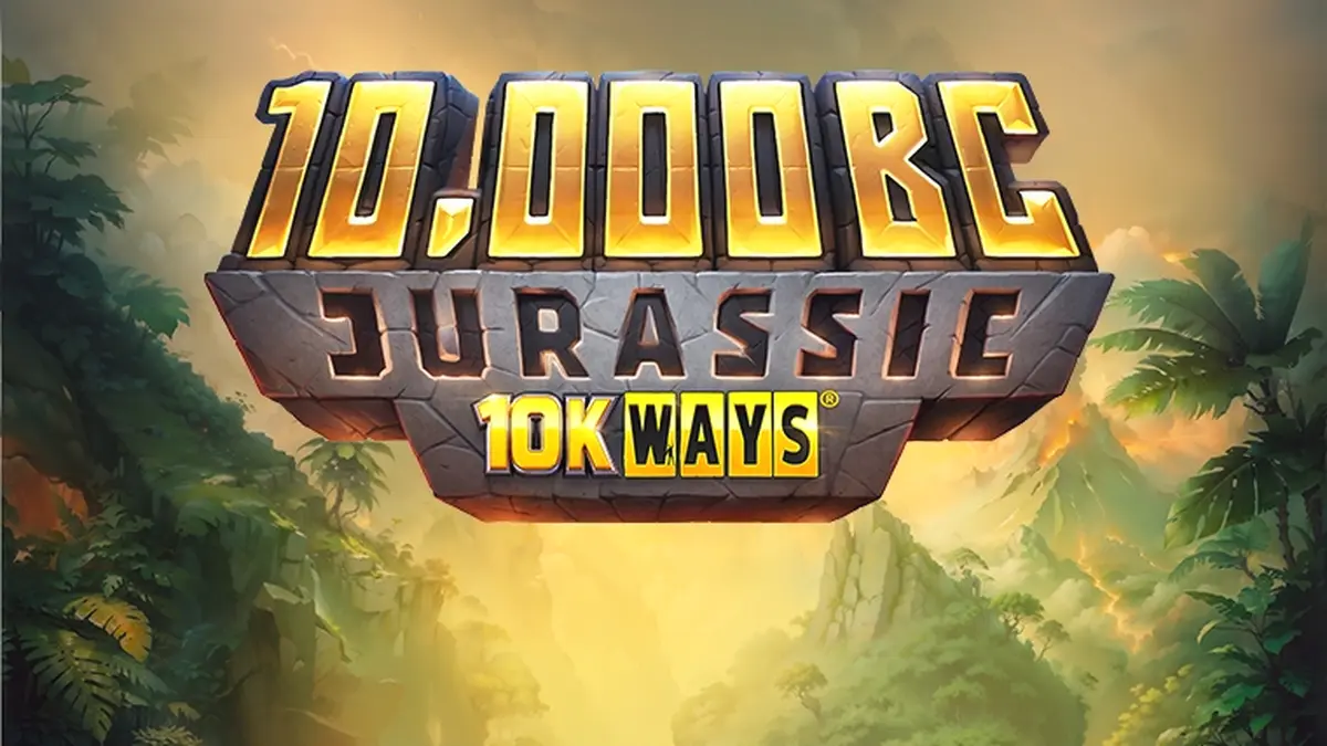 Cenário gelado e pré-histórico do slot 10,000 BC Jurassic 10K Ways